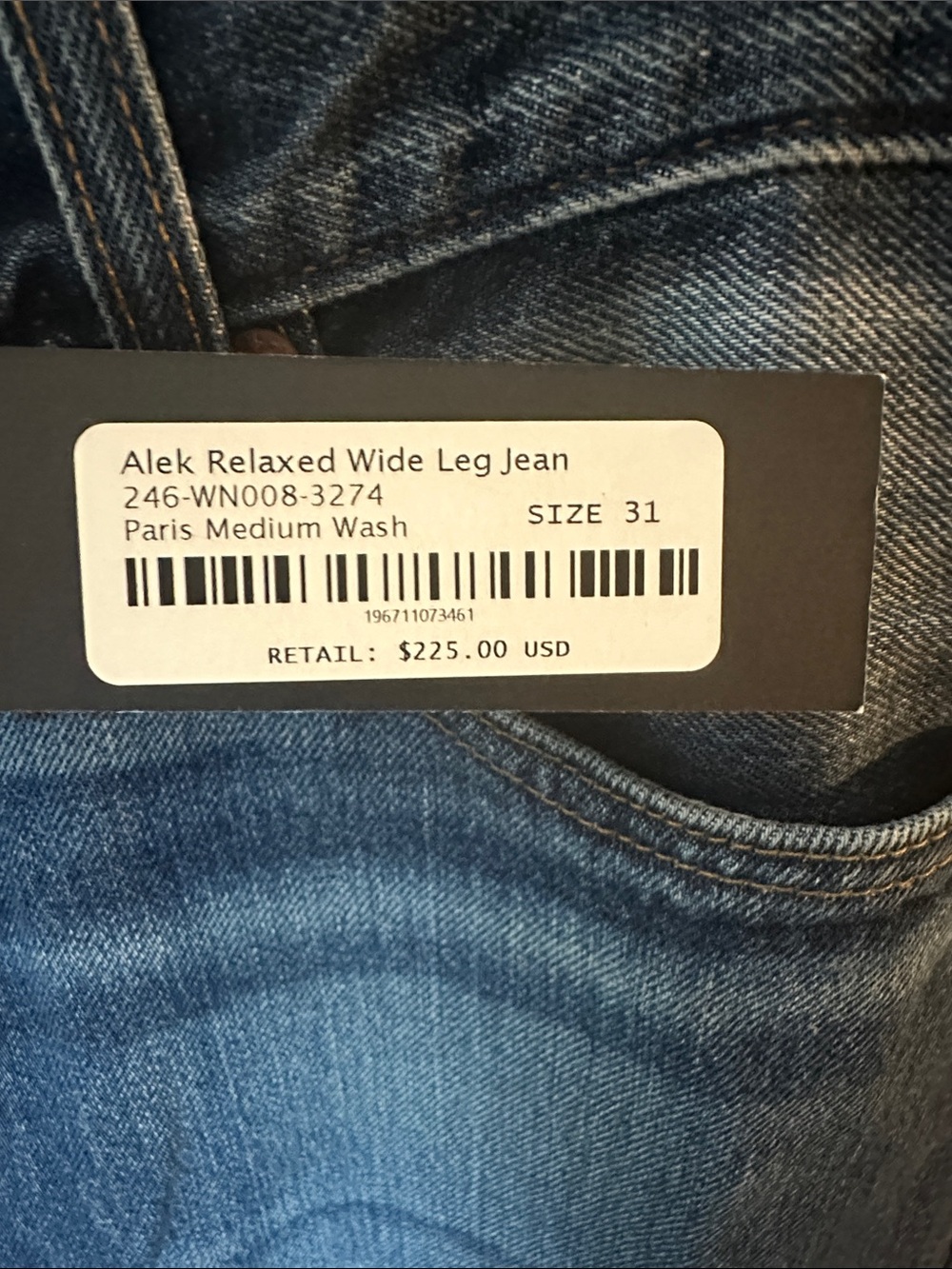 Alex Mill Alek Relaxed Wide Leg Jeans in Paris Medium Wash - Picture 8 of 9